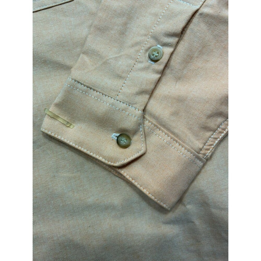 Rough Stock Panhandle Slim Mens XXL Tan Button-Up Long-Sleeve Shirt With Embroid - Picture 3 of 6